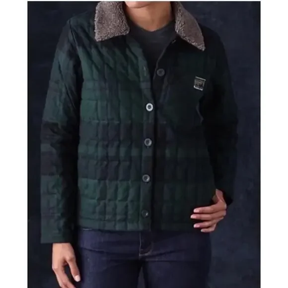 patagonia green plaid recycled down jacket - Picture 2 of 2